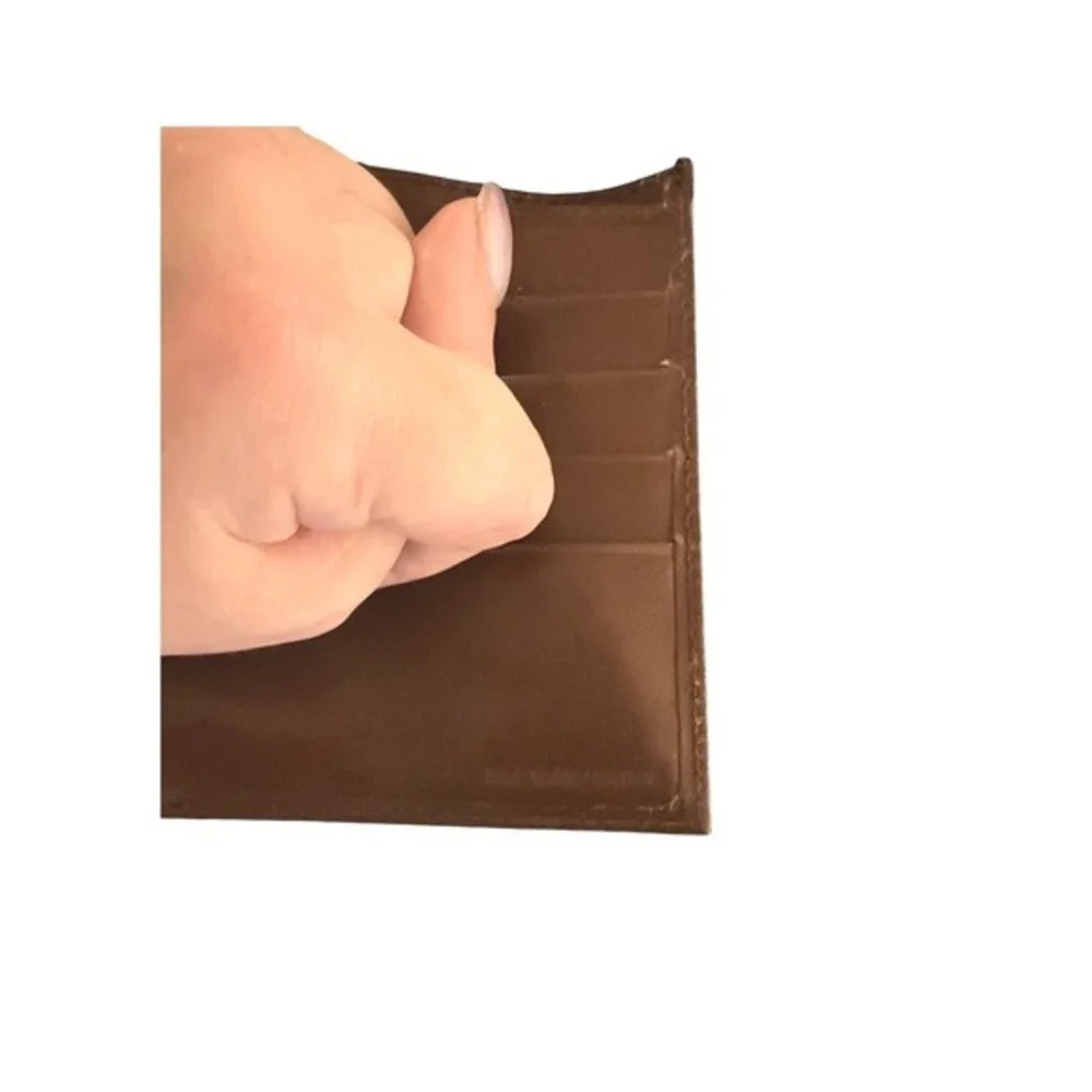 VTG Prince Gardner Brown Leather Bifold Wallet Classic‎ Minimalist Design